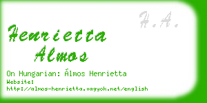henrietta almos business card