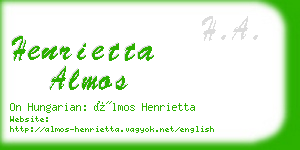henrietta almos business card